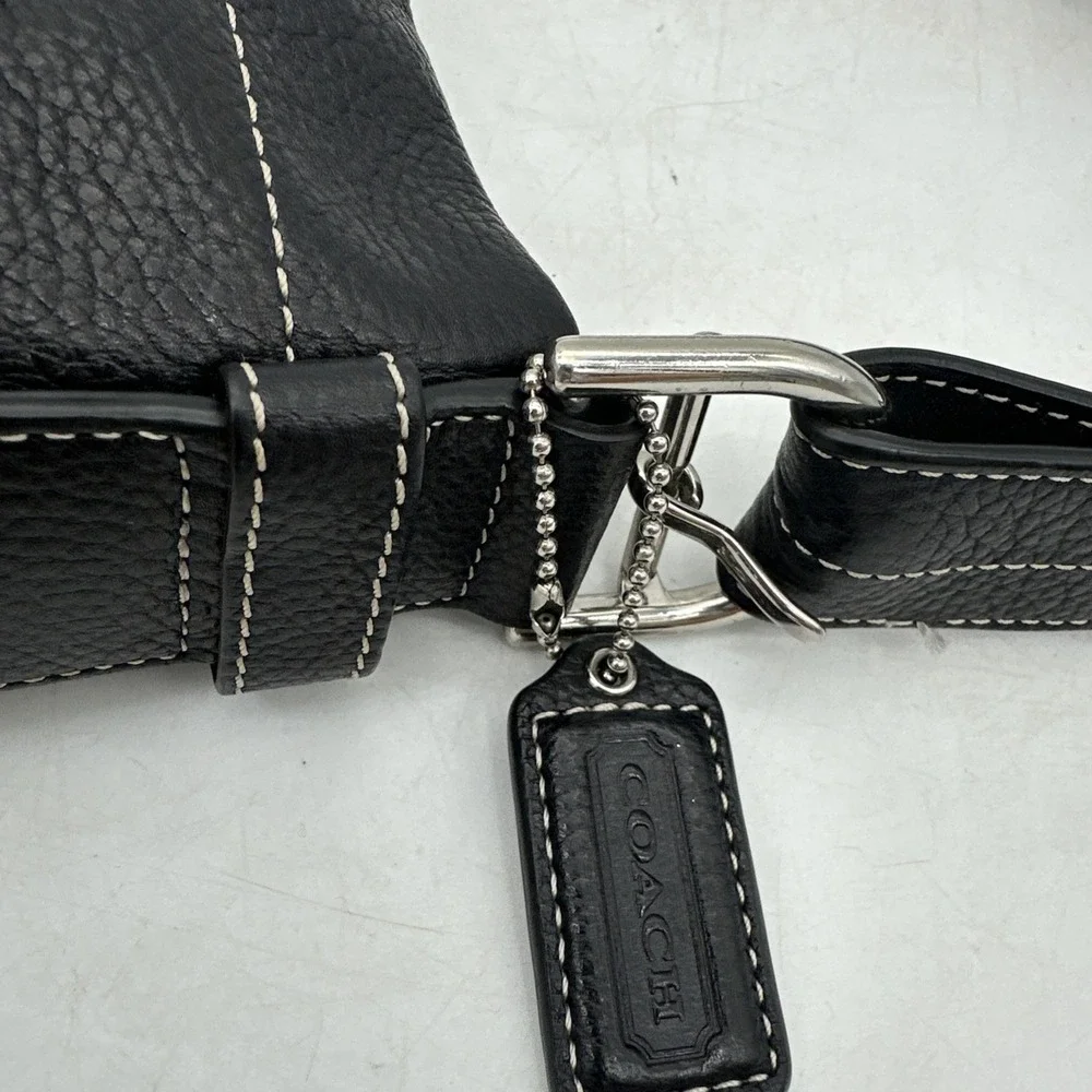 COACH  F15064 Black Hobo Leather Shoulder Bag  Leather 14